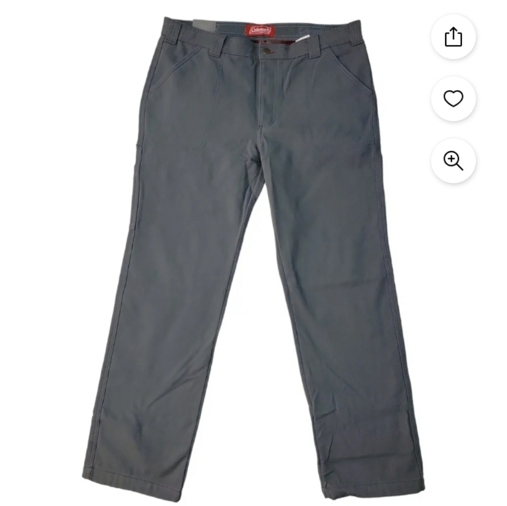 Coleman Men's Utility Pants Fleece Lined, 6-Pocket, Double Stitched, Relaxed Fit
